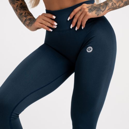 Legginsy treningowe damskie Gym Glamour Flexible dark sea