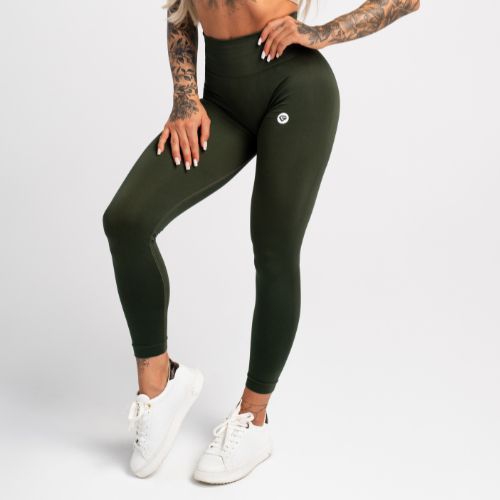 Legginsy treningowe damskie Gym Glamour Flexible khaki