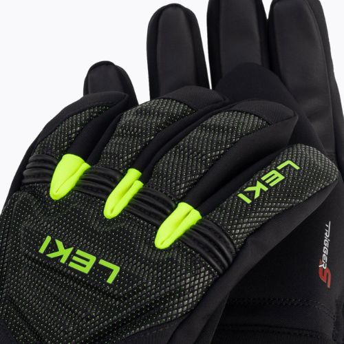 Rękawice narciarskie dziecięce LEKI Race Coach C-Tech S Junior black/ice lemon