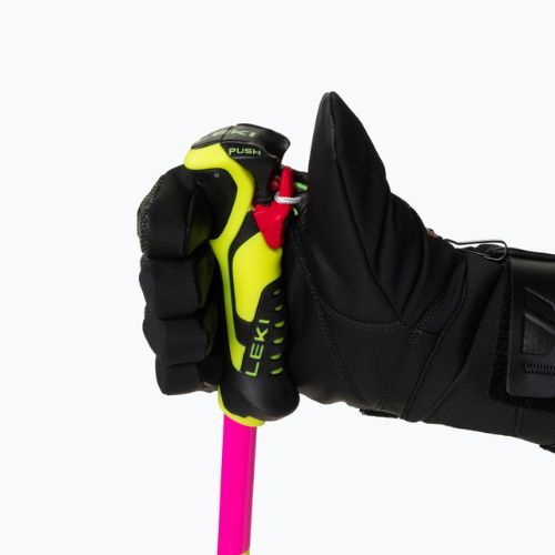 Rękawice narciarskie dziecięce LEKI Race Coach C-Tech S Junior black/ice lemon