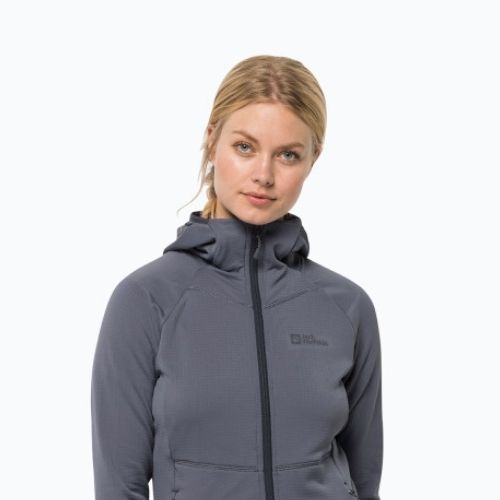 Bluza trekkingowa damska Jack Wolfskin Kolbenberg Hooded FZ dolphin