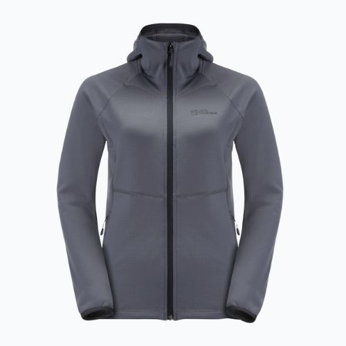 Bluza trekkingowa damska Jack Wolfskin Kolbenberg Hooded FZ dolphin