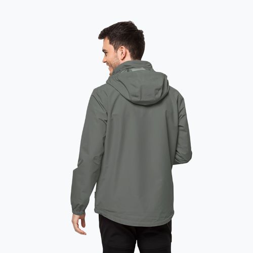 Kurtka przeciwdeszczowa męska Jack Wolfskin Stormy Point 2L gecko green