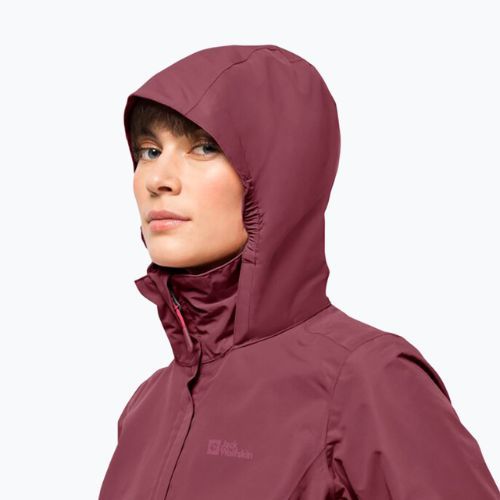 Kurtka przeciwdeszczowa damska Jack Wolfskin Stormy Point 2L sangria red