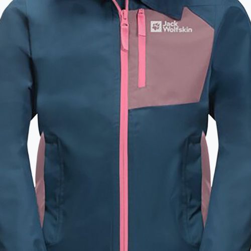 Kurtka przeciwdeszczowa dziecięca Jack Wolfskin Active Hike dark blue/purple