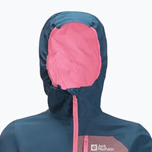 Kurtka przeciwdeszczowa dziecięca Jack Wolfskin Active Hike dark blue/purple
