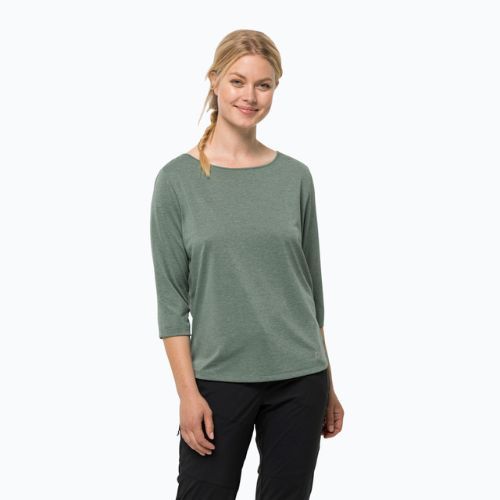 Koszulka trekkingowa damska Jack Wolfskin Jwp 3/4 picnic green