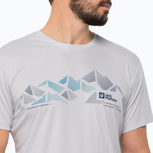 Koszulka trekkingowa męska Jack Wolfskin Peak Graphic white cloud