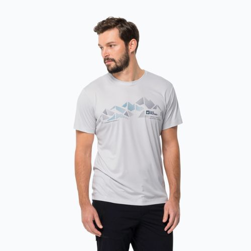 Koszulka trekkingowa męska Jack Wolfskin Peak Graphic white cloud