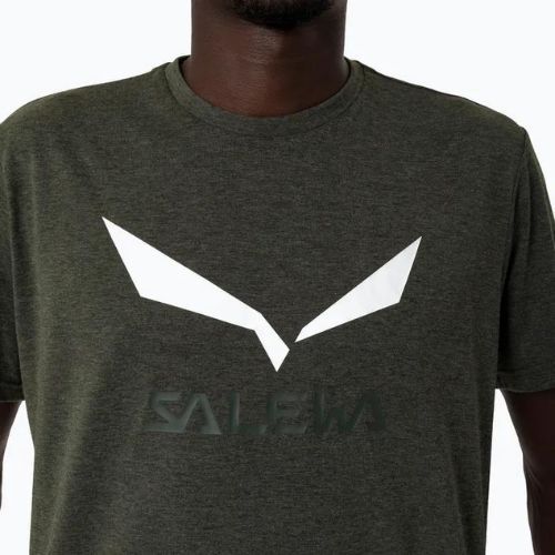 Koszulka trekkingowa męska Salewa Solidlogo Dry dark olive melange