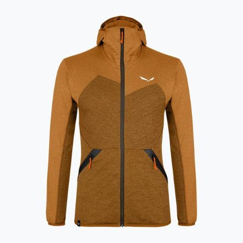 Bluza trekkingowa męska Salewa Puez Melange PL FZ Hoody golden brown melange