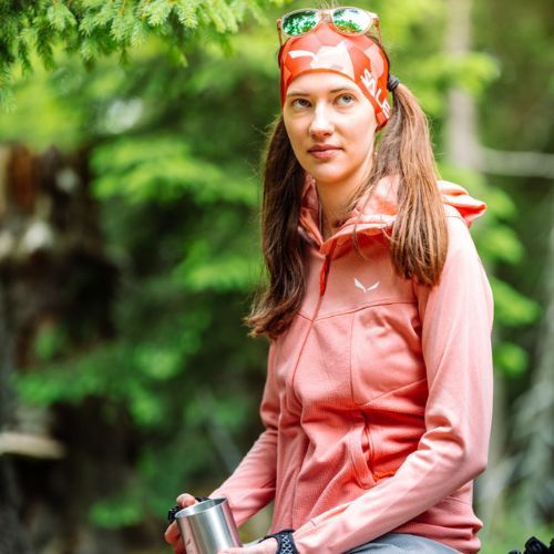 Bluza trekkingowa damska Salewa Puez Hybrid PL FZ Hoody lantana pink melange