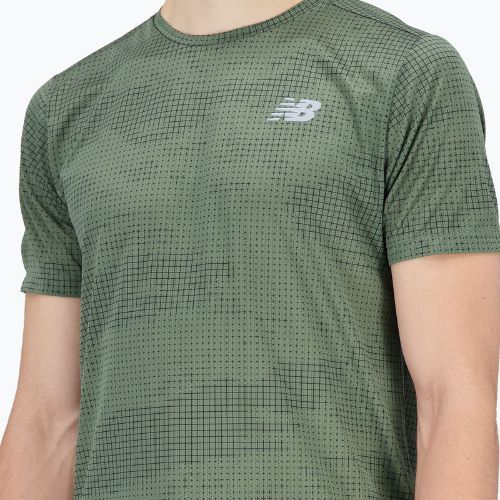 Koszulka do biegania męska New Balance Printed Impact Run deep olive green