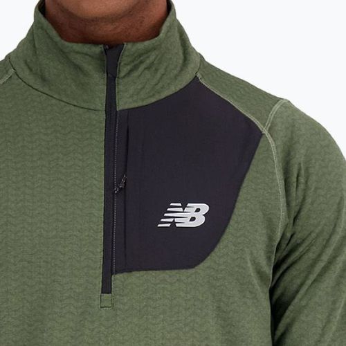Bluza do biegania męska New Balance Heat Grid Half Zip deep olive graphite