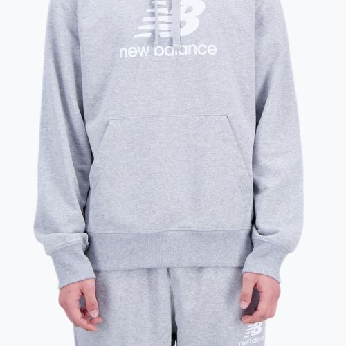 Bluza męska New Balance Essentials Stacked Logo French Terry Hoodie athletic grey
