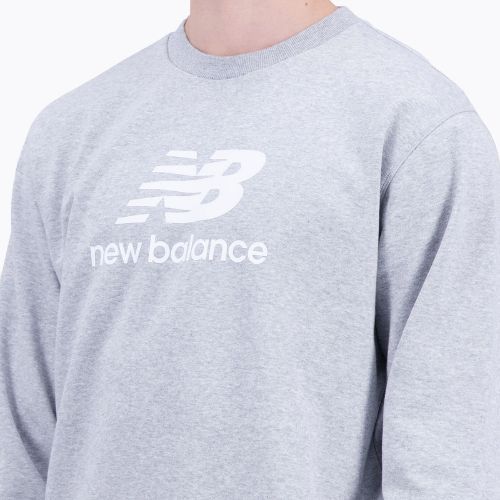Bluza męska New Balance Essentials Stacked Logo French Terry Crewneck athletic grey