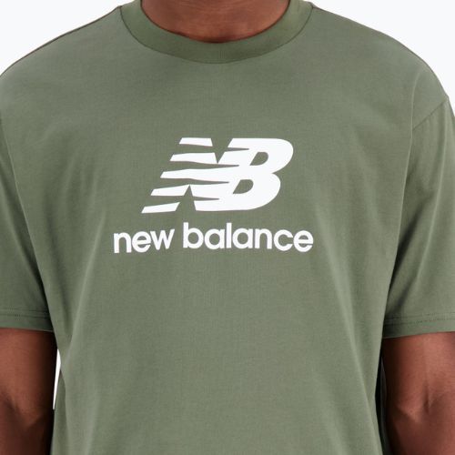 Koszulka męska New Balance Essentials Stacked Logo deep olive green