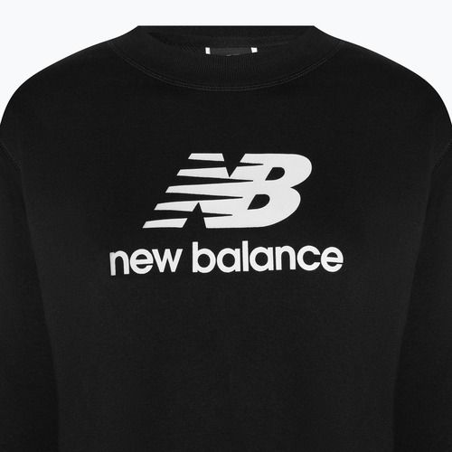 Bluza damska New Balance Essentials Stacked Logo French Terry Crewneck black