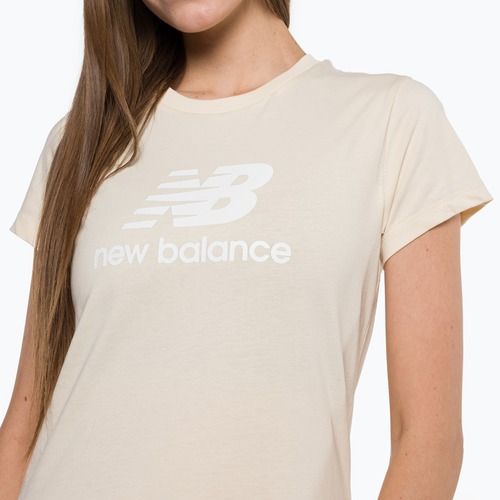 Koszulka damska New Balance Essentials Stacked Logo tm cream