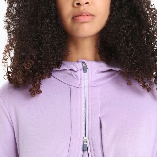 Bluza trekkingowa damska icebreaker Quantum III Zip Hood purple gaze