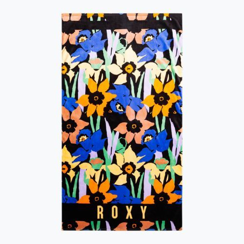 Ręcznik ROXY Cold Water Printed anthracite flower jammin