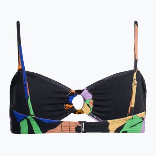 Góra od stroju kąpielowego ROXY Color Jam Bandeau anthracite flower jammin