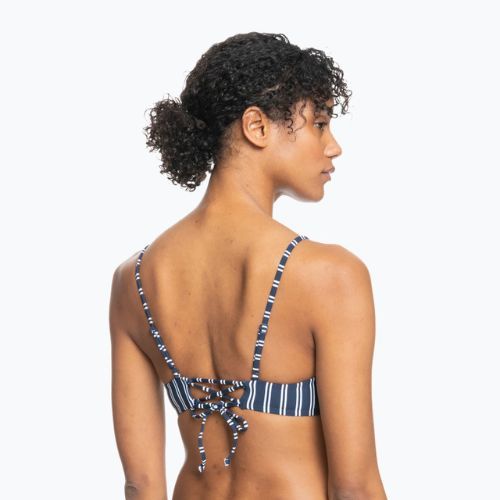 Góra od stroju kąpielowego ROXY Into The Sun Athletic Triangle mood indigo novela stripe vert