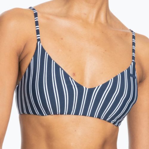 Góra od stroju kąpielowego ROXY Into The Sun Athletic Triangle mood indigo novela stripe vert
