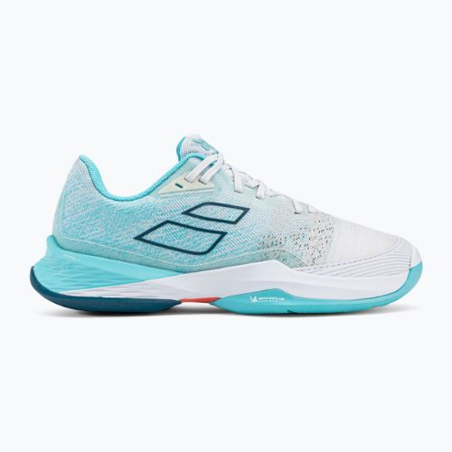 Buty do tenisa damskie Babolat Jet Mach 3 AC W white/angel blue