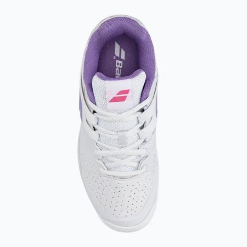 Buty do tenisa dziecięce Babolat Propulse All Court white/lavender 32S23884