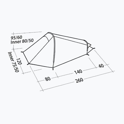 Namiot trekkingowy 1-osobowy Easy Camp Geminga 100 Compact szaro-granatowy 120446