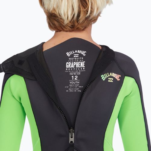 Pianka do pływania dziecięca Billabong 3/2 mm Absolute Back Zip neon green