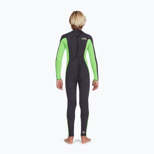 Pianka do pływania dziecięca Billabong 3/2 mm Absolute Back Zip neon green