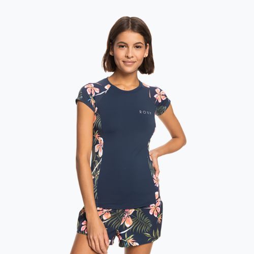 Koszulka do pływania damska ROXY Printed mood indigo tropical depht