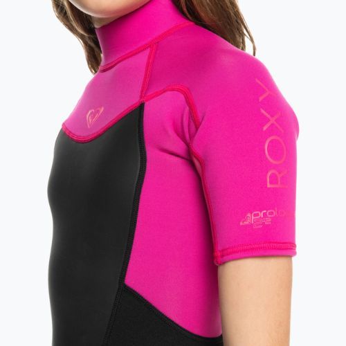 Pianka do pływania dziecięca ROXY 2/2 mm Prologue Back Zip Springsuit Flock festival fuchsia