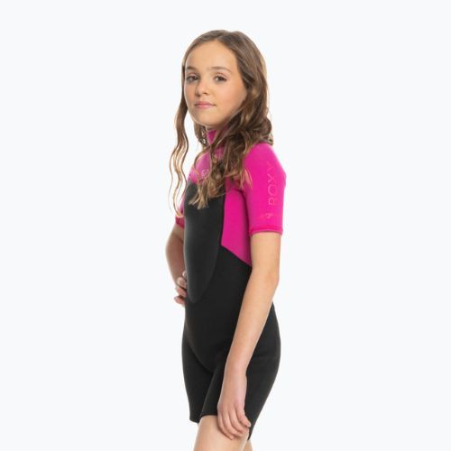 Pianka do pływania dziecięca ROXY 2/2 mm Prologue Back Zip Springsuit Flock festival fuchsia