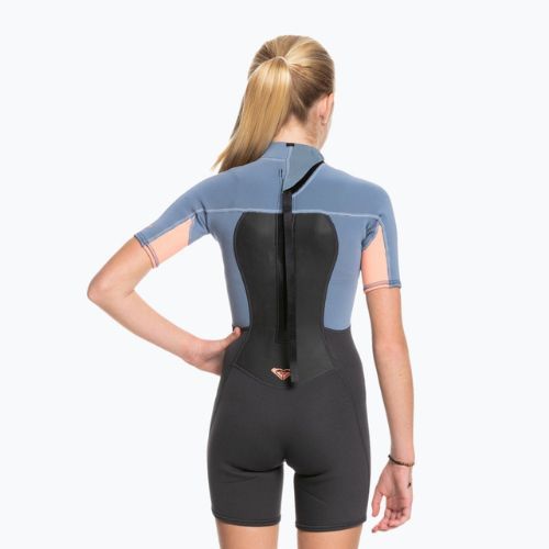Pianka do pływania dziecięca ROXY 2/2 mm Prologue Back Zip Springsuit Flock cloud black/ powderdgrey/ sunglow