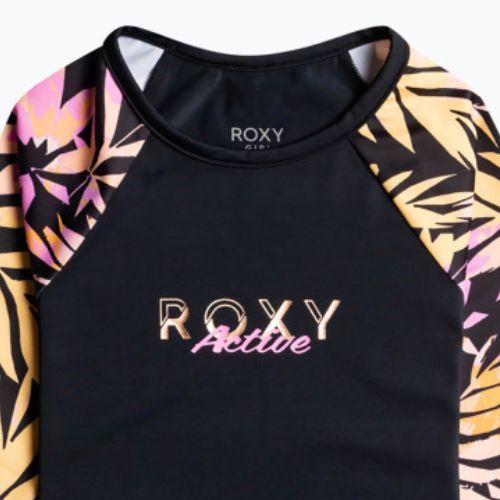 Koszulka do pływania dziecięca ROXY Active Joy Lycra anthracite zebra jungle girl