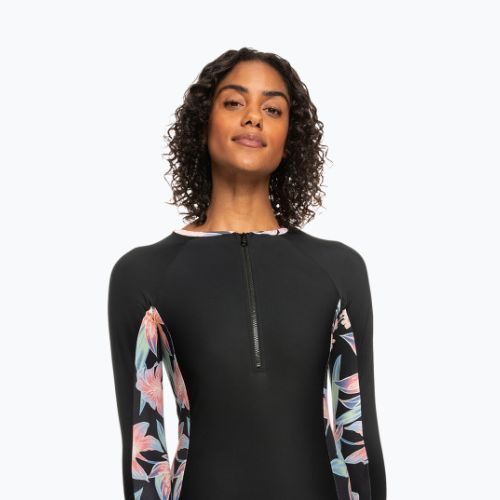 Strój kąpielowy jednoczęściowy damski ROXY Active Onesie anthracite zebra jungle