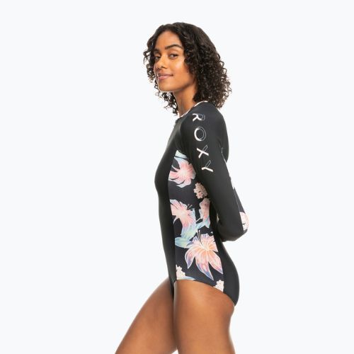 Strój kąpielowy jednoczęściowy damski ROXY Active Onesie anthracite zebra jungle