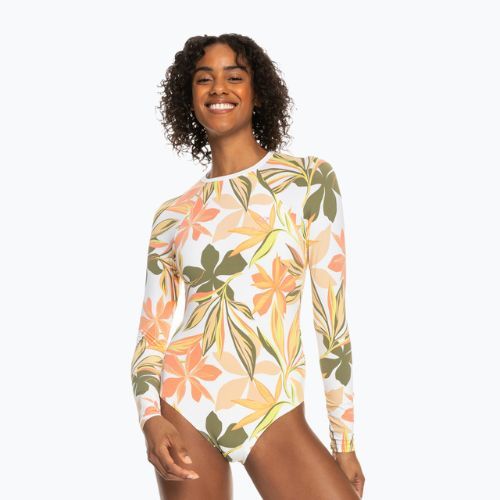 Strój kąpielowy jednoczęściowy damski ROXY Print Mix Solid bright white subtly salty flat