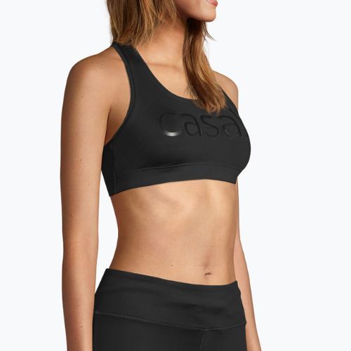 Biustonosz treningowy Casall Iconic Wool Sports black logo