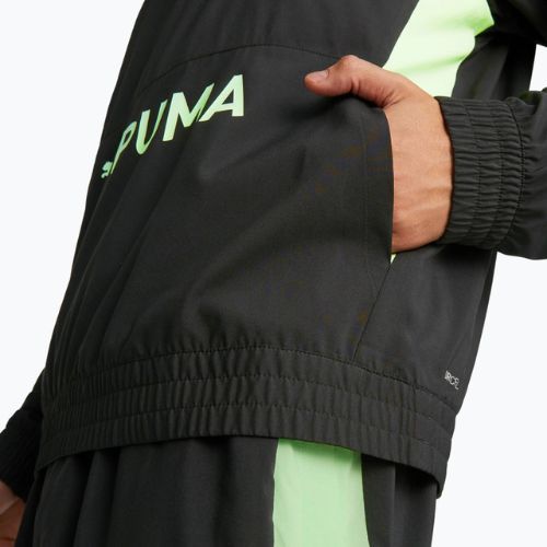 Bluza męska PUMA Fit Heritage Woven 1/2 Zip puma black/fizzy lime