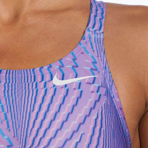 Strój pływacki jednoczęściowy damski Nike Hydrastrong Multi Print Fastback polarized pink