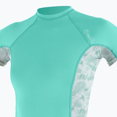 Koszulka do pływania damska O'Neill Side Print Rash Guard opal/mirage tropical