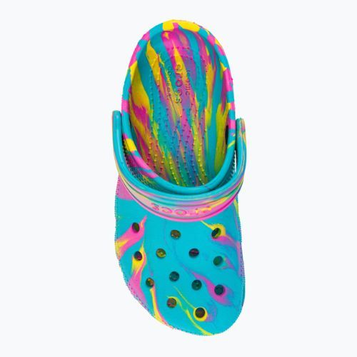 Klapki dziecięce Crocs Classic Marbled Clog Kids digital aqua/multi