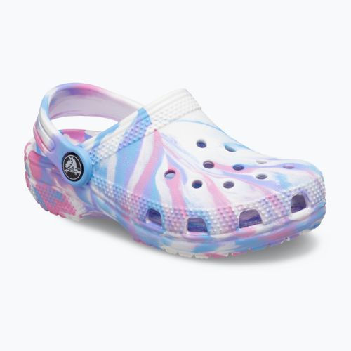 Klapki dziecięce Crocs Classic Marbled Clog Toddler white/pink