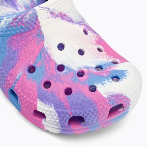 Klapki dziecięce Crocs Classic Marbled Clog Toddler white/pink