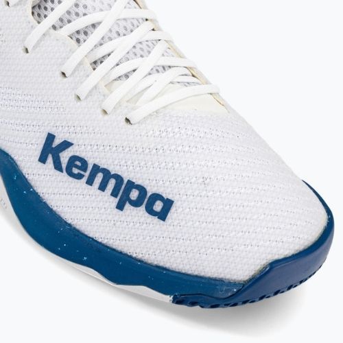 Buty do piłki ręcznej męskie Kempa Wing Lite 2.0 białe/niebieskie