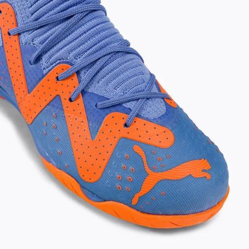 Buty piłkarskie dziecięce PUMA Future Match IT + Mid blue glimmer/puma white/ultra orange